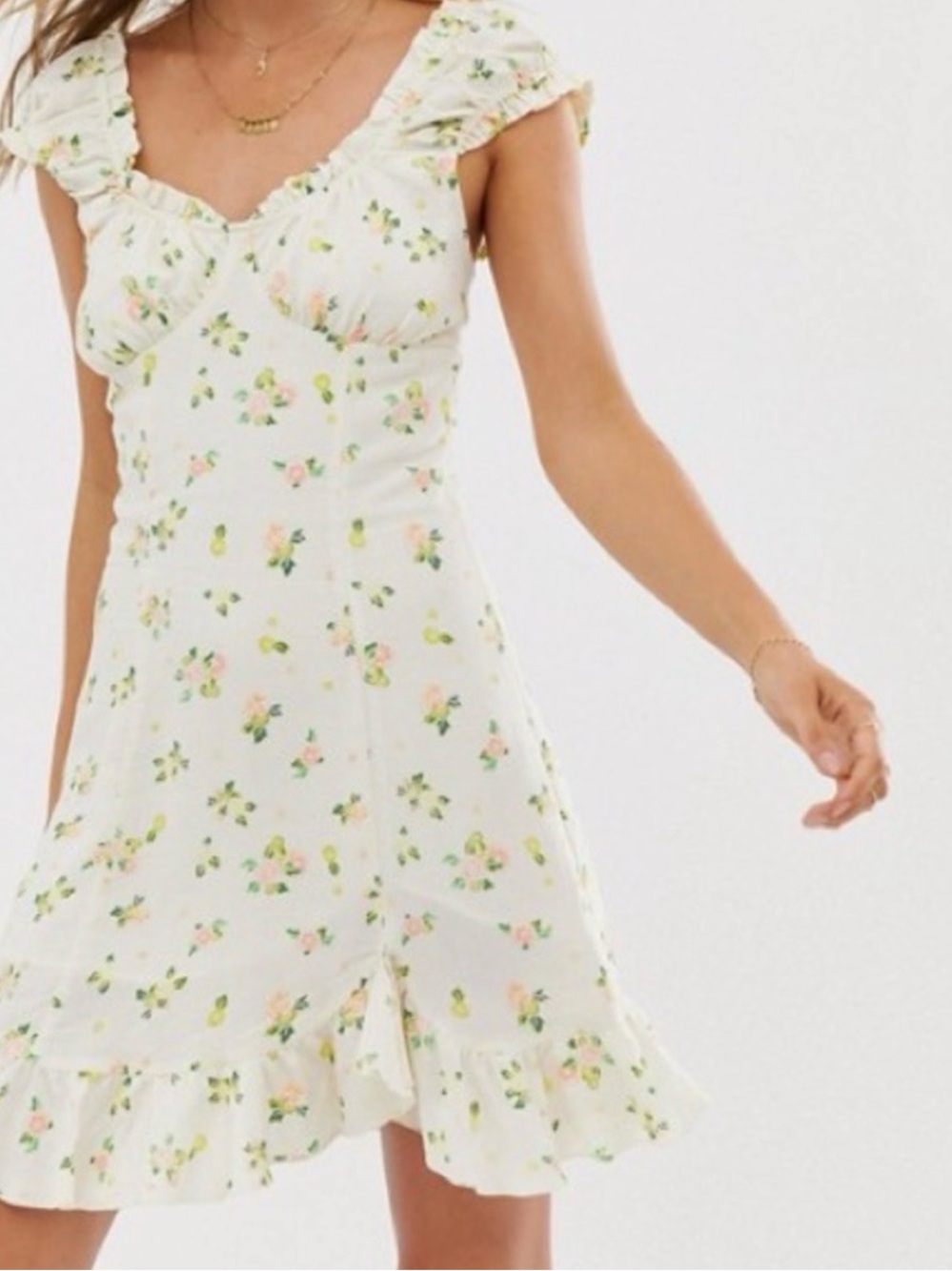 Free People Like A Lady Floral Mini Dress Cottagecore Open Strap Tie Button Back